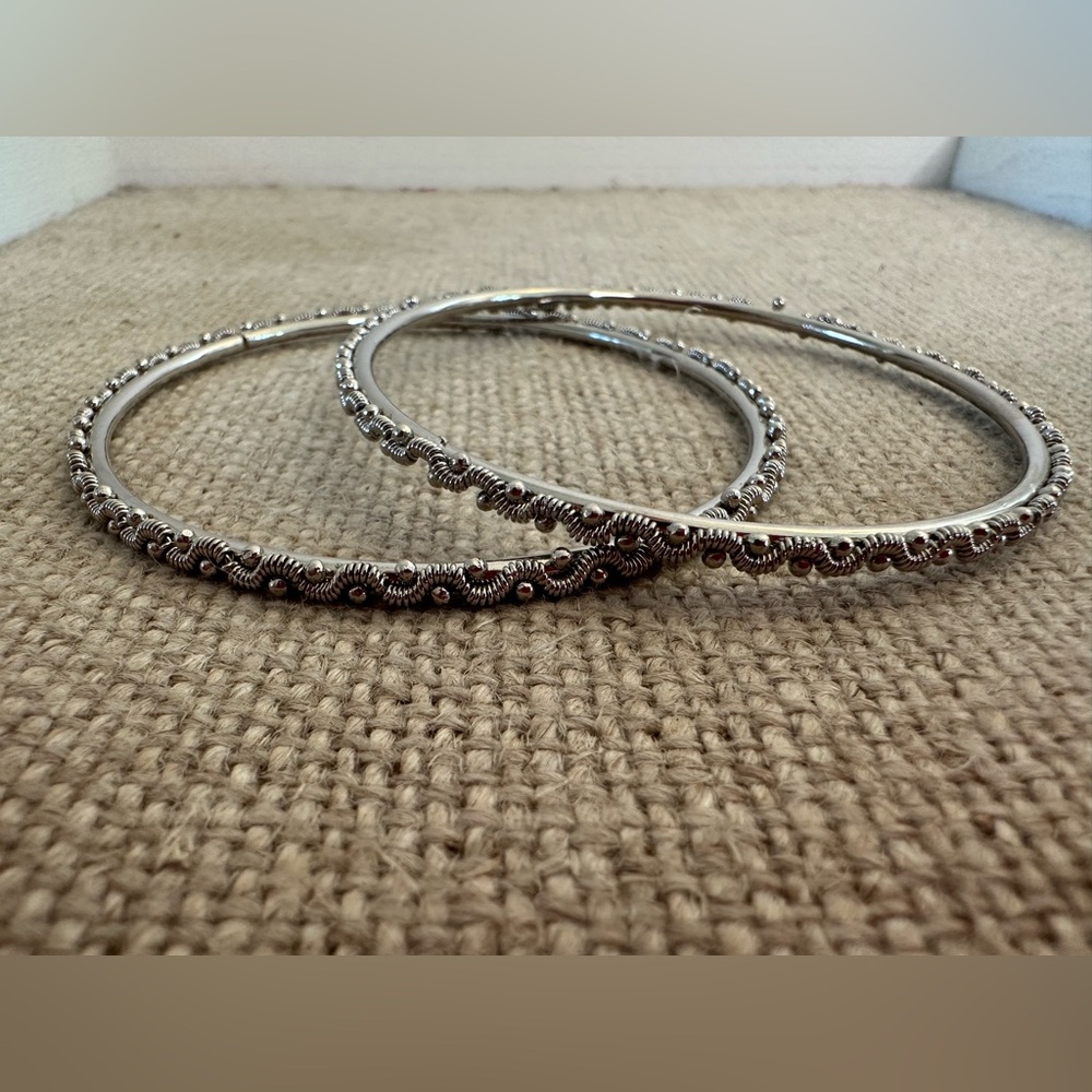 Vintage Bohemian style two bangle bracelets